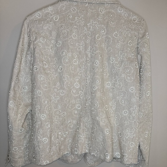 2/$35 Coldwater Creek Beautiful Embroidered linen Blazer Women’s PL Elegant - Picture 4 of 12